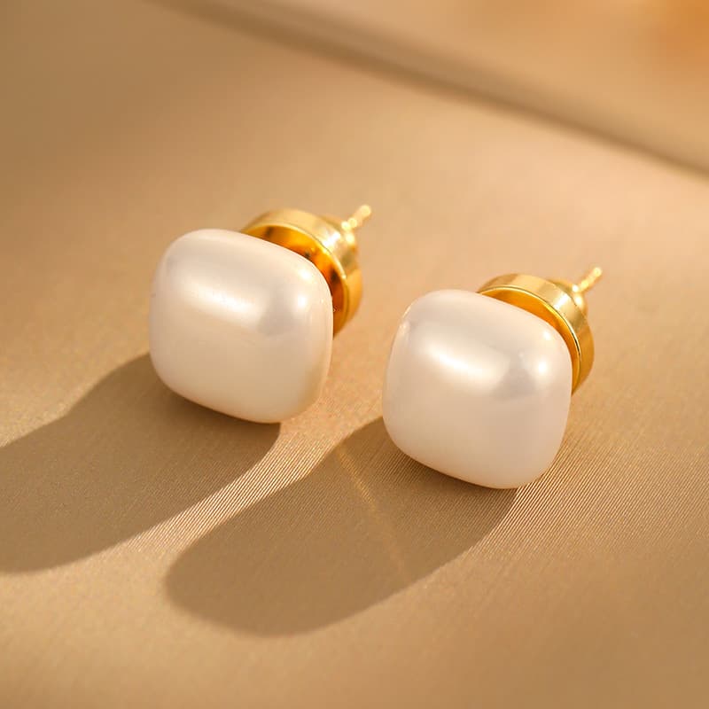 S925 silver needle exquisite high-end square pearl earrings French niche design temperament internet celebrity earrings earrings for women 4
