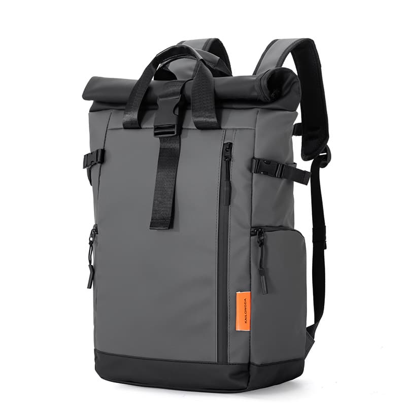 Cross-border trendy rolled edge backpacks for men and women large-capacity school bags outdoor travel backpacks commuter laptop bags 8