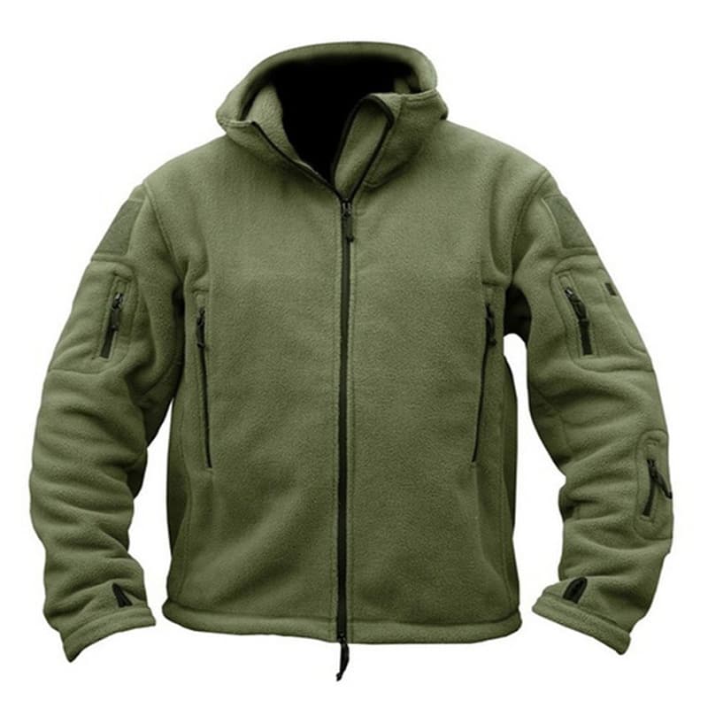 Cross-border men's outdoor warm lining fleece jacket men's cold-proof jacket hoody solid color hooded coat jacket 1