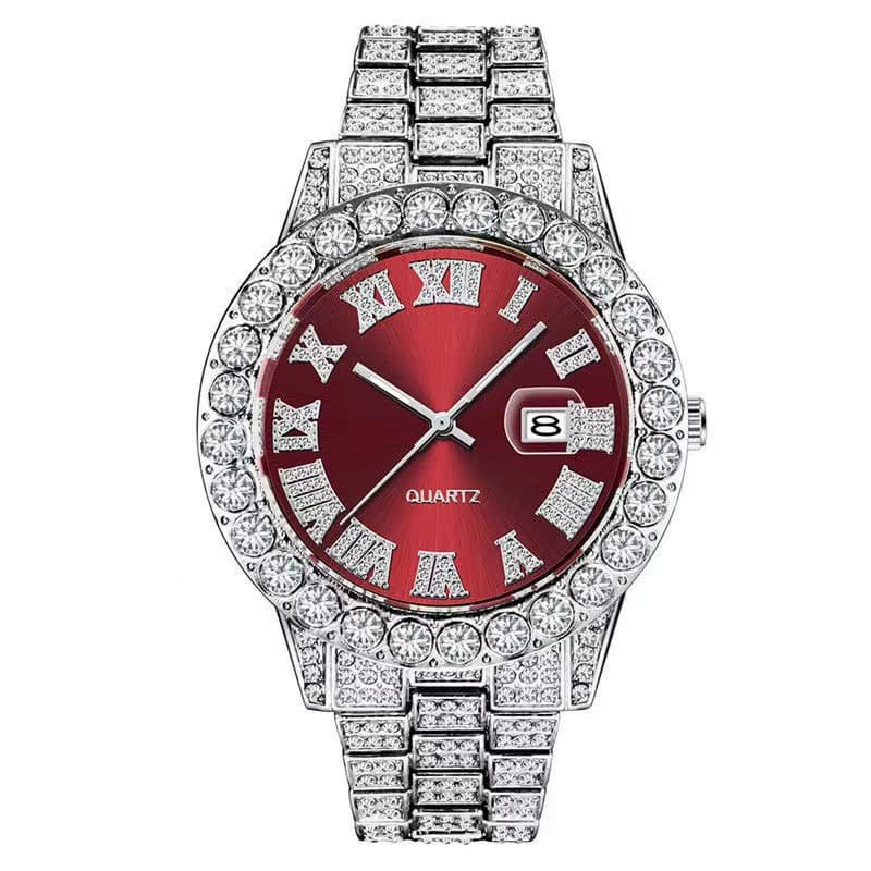Hip-hop full diamond men's watch personalized large dial calendar fashion watch hot style watch full of diamonds 2