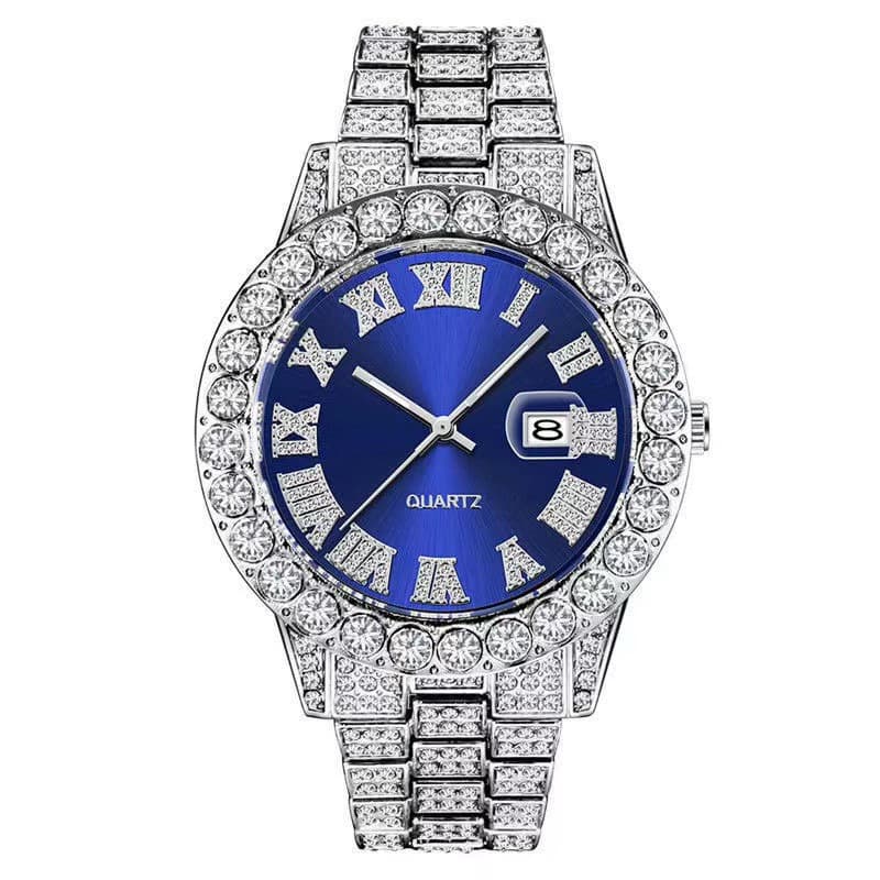 Hip-hop full diamond men's watch personalized large dial calendar fashion watch hot style watch full of diamonds 3