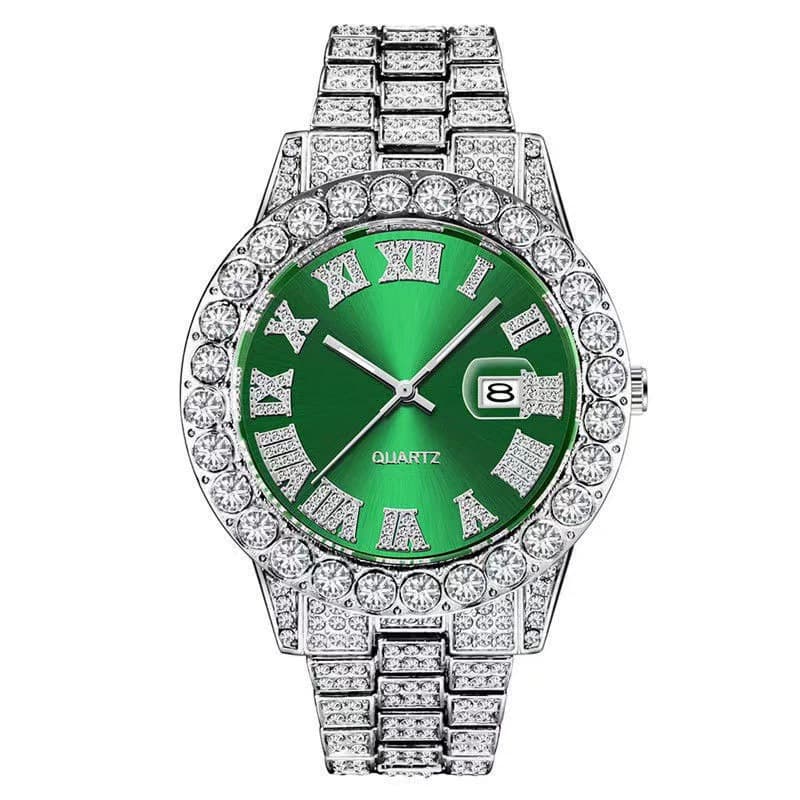 Hip-hop full diamond men's watch personalized large dial calendar fashion watch hot style watch full of diamonds 4