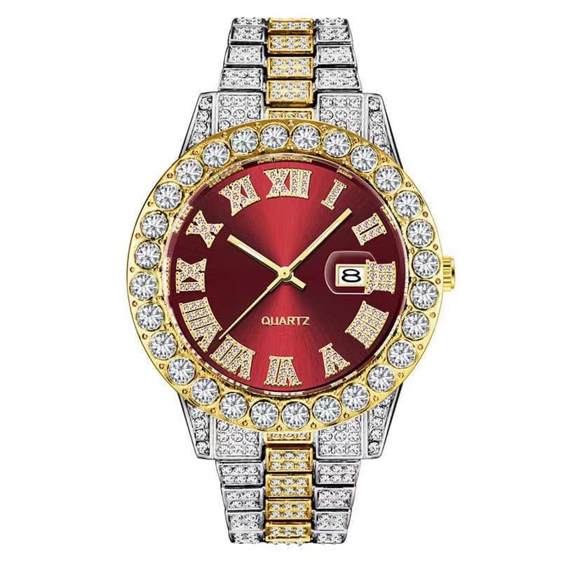 Hip-hop full diamond men's watch personalized large dial calendar fashion watch hot style watch full of diamonds 5