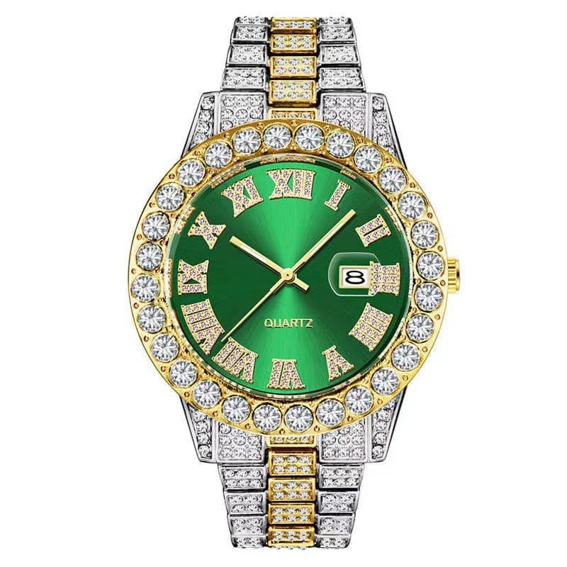 Hip-hop full diamond men's watch personalized large dial calendar fashion watch hot style watch full of diamonds 8