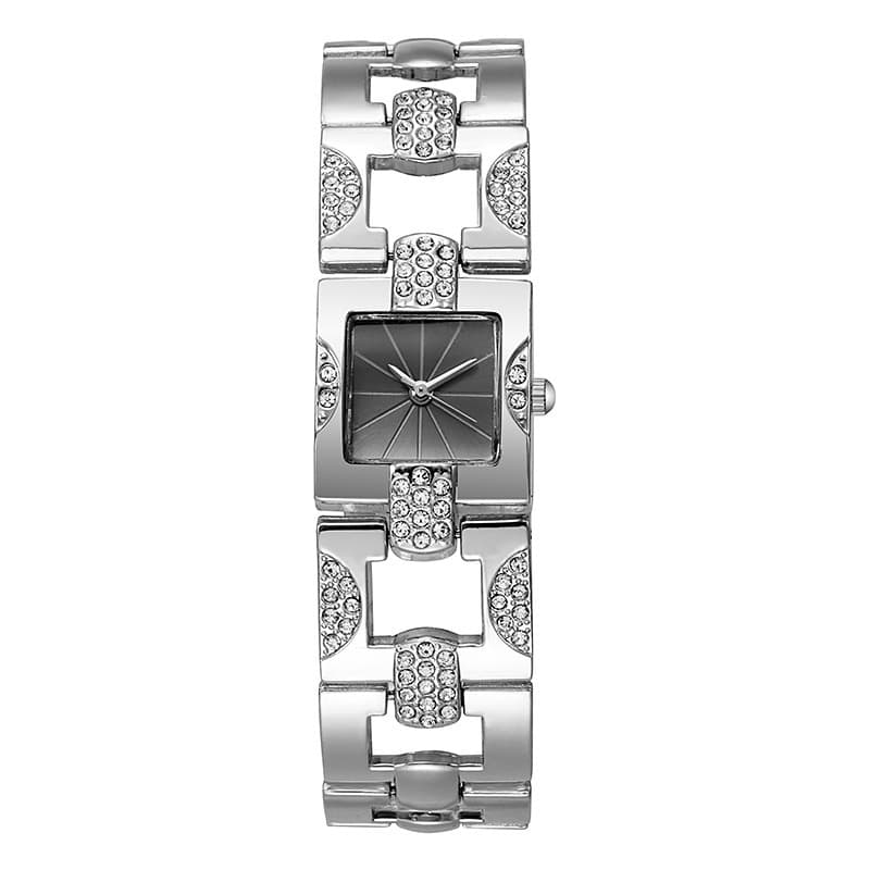 New retro alloy suit temperament ladies bracelet watch square bar studded with diamonds ladies watch steel band 8