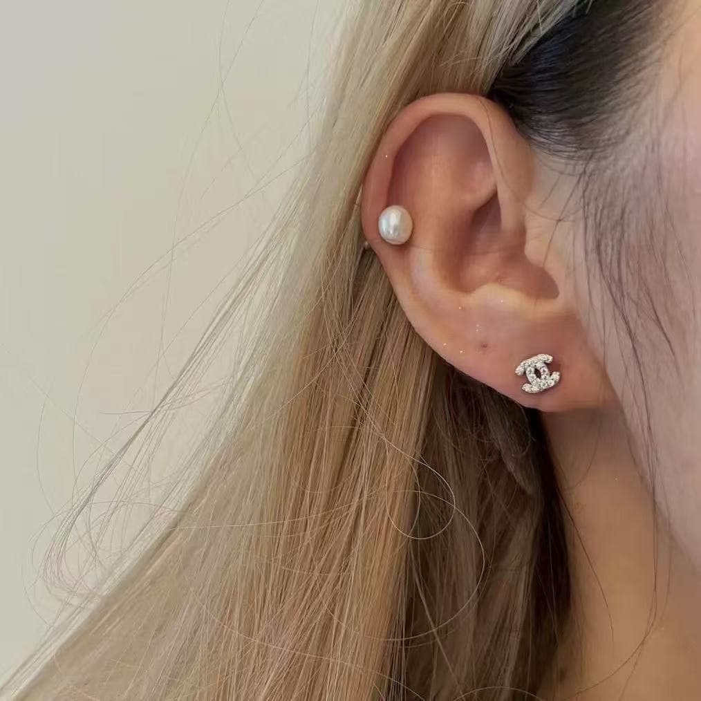 Xiaoxiangfeng ear bone screw screw buckle silver-plated and gold-plated Korean exquisite small ear piercing threaded earrings for women 3