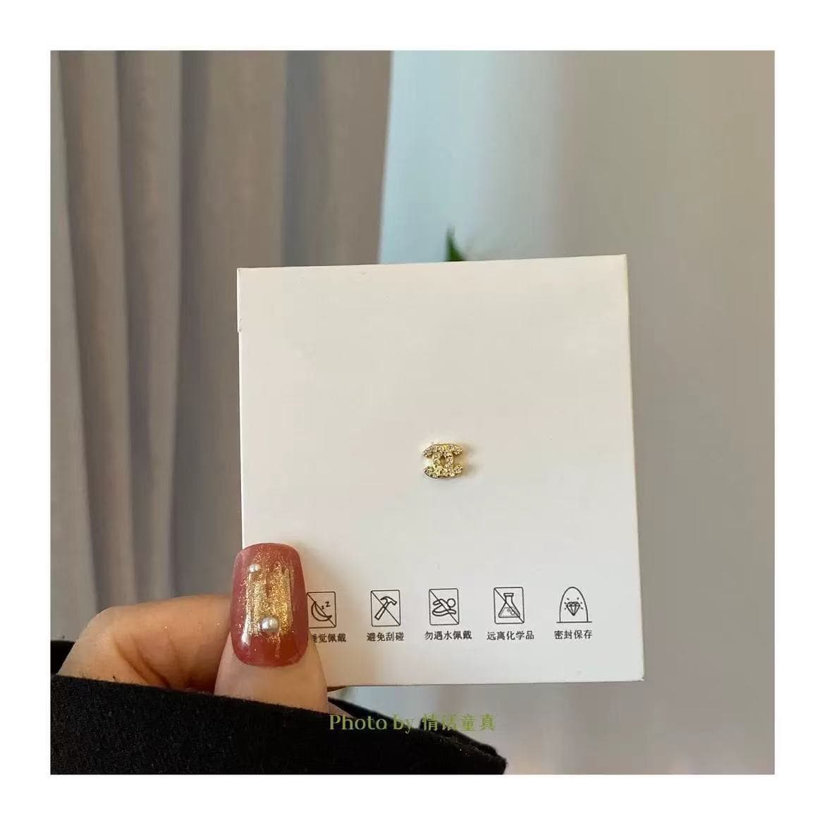Xiaoxiangfeng ear bone screw screw buckle silver-plated and gold-plated Korean exquisite small ear piercing threaded earrings for women 8