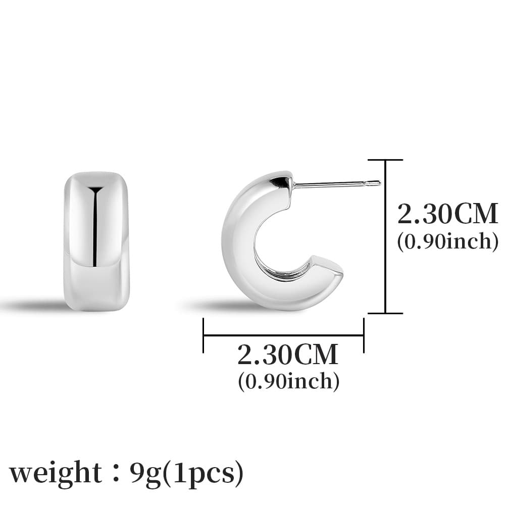 European and American cross-border popular geometric high-end vintage earrings lightweight and thick C-shaped open earrings wholesale 7