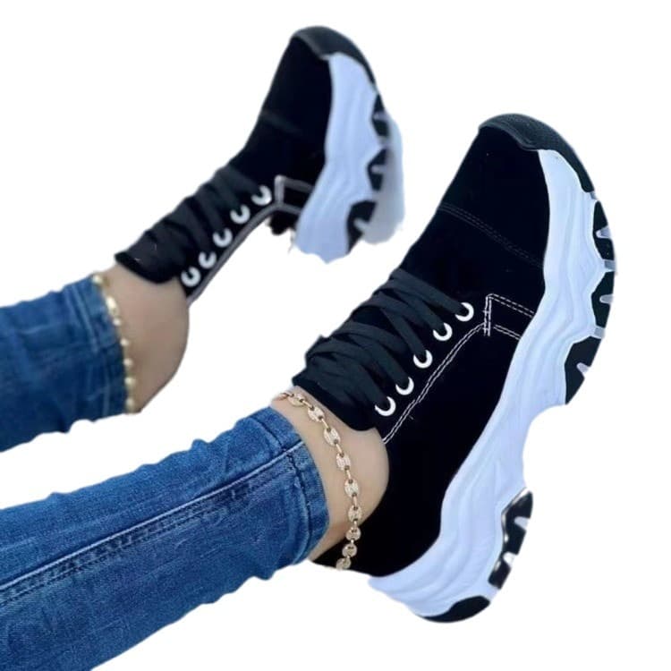 Sports shoes for women 2024 new foreign trade large size European and American thick-soled color-blocked casual low-top sports shoes directly supplied from the manufacturer 6