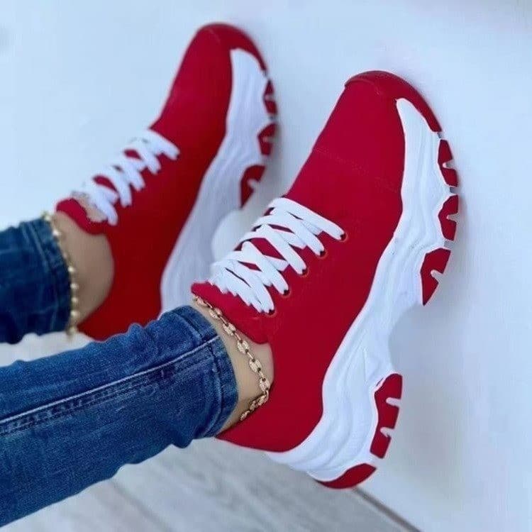 Sports shoes for women 2024 new foreign trade large size European and American thick-soled color-blocked casual low-top sports shoes directly supplied from the manufacturer 7