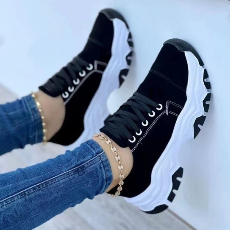 Sports shoes for women 2024 new foreign trade large size European and American thick-soled color-blocked casual low-top sports shoes directly supplied from the manufacturer 8