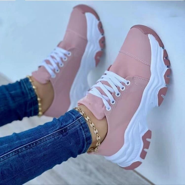 Sports shoes for women 2024 new foreign trade large size European and American thick-soled color-blocked casual low-top sports shoes directly supplied from the manufacturer 10
