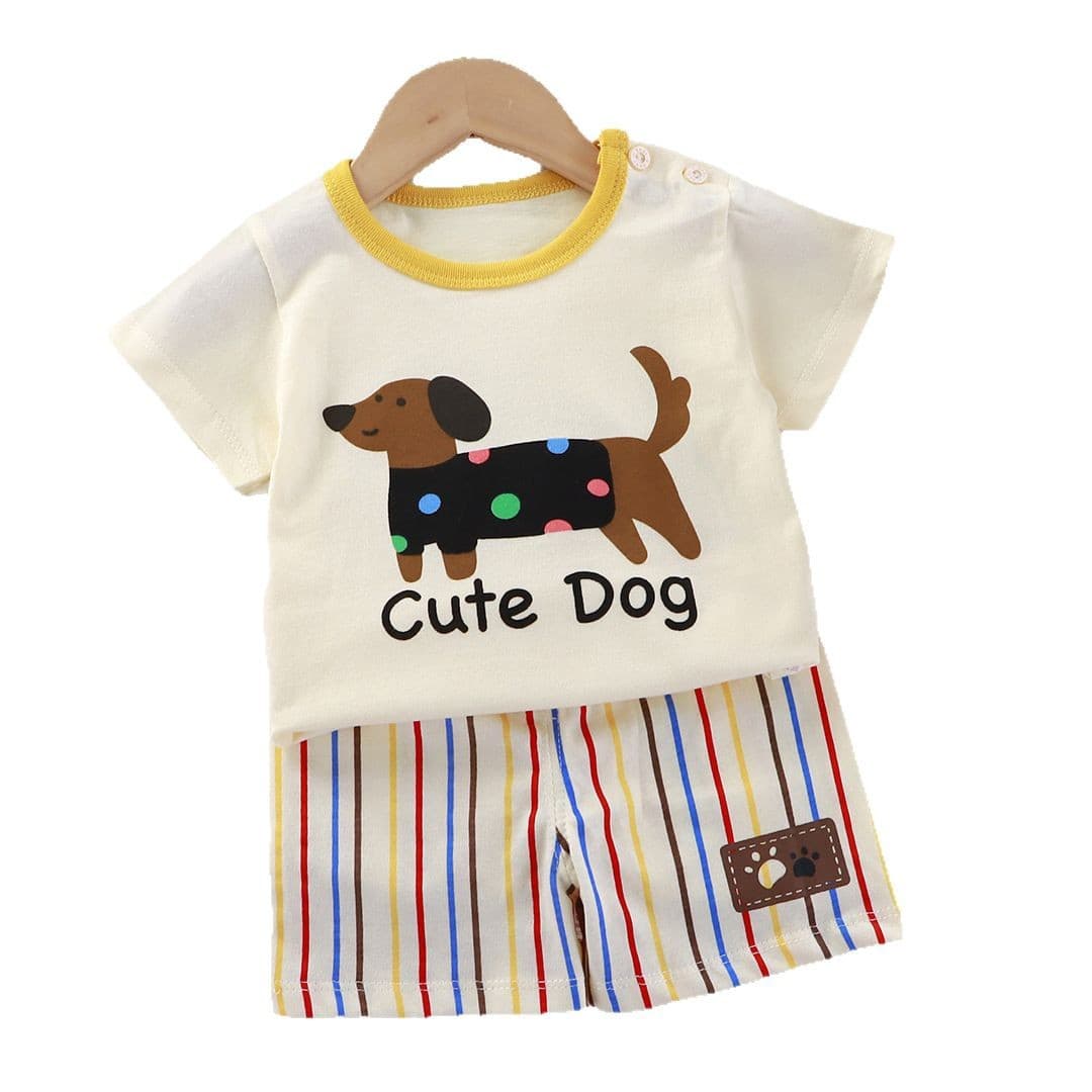 New children's clothing short-sleeved suit children's short-sleeved shorts girls summer single-piece boy's T-shirt two-piece baby clothes 6