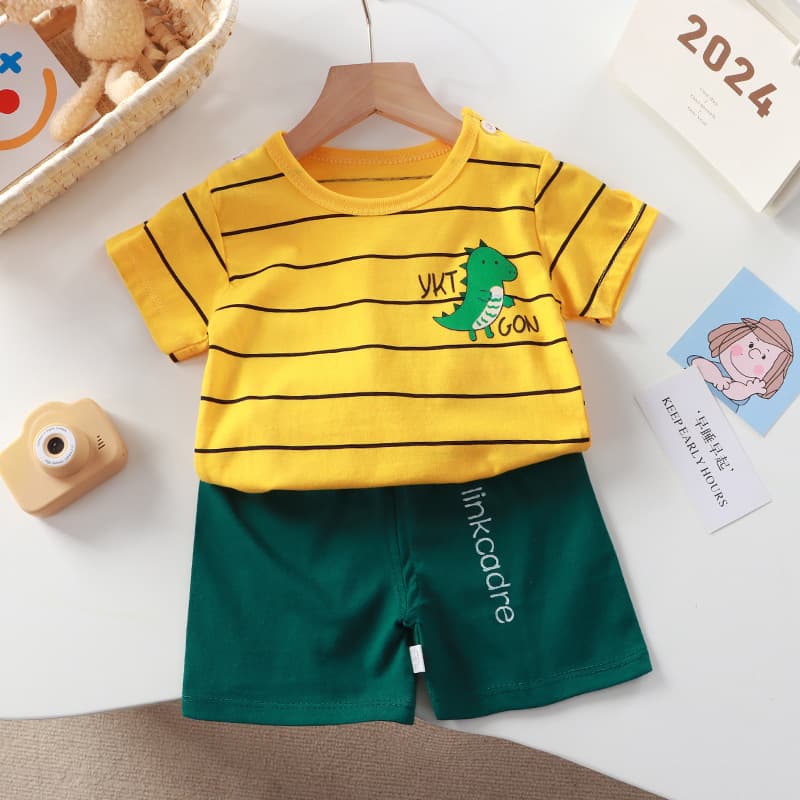 New children's clothing short-sleeved suit children's short-sleeved shorts girls summer single-piece boy's T-shirt two-piece baby clothes 10