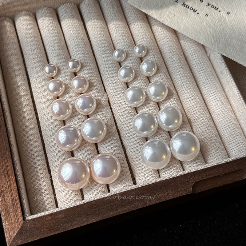 New Year's Day New Shijia Steamed Bun Pearl Earrings Women's Versatile 925 Silver Needle Earrings Milky White Pearl Earrings 4