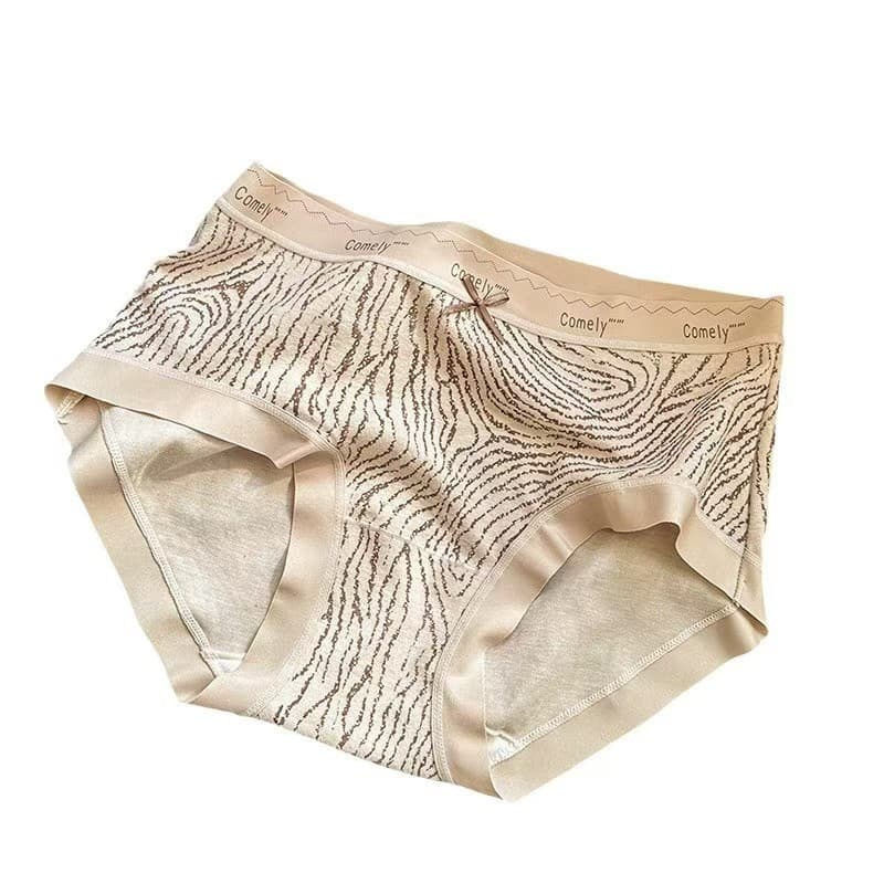 Milk cafe leopard print Maillard color brushed girl's underwear seamless personalized women's briefs high elastic mid-waist 6