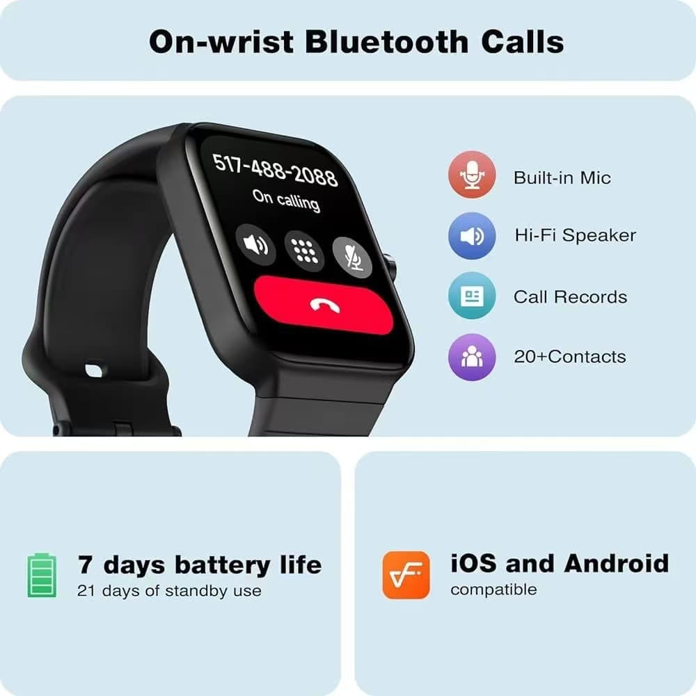 Popular IDW15 Smart Watch 1.8" Alexa Fitness Watch Tracker Heart Rate Monitoring Sleep Calories 5