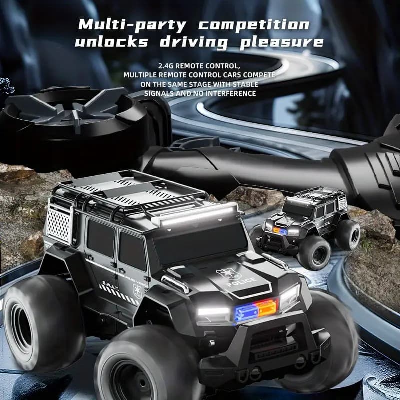 Cross-border police car, land and water remote control car, high speed, super large climbing car, off-road vehicle, drop-resistant rechargeable toy for children and boys 5