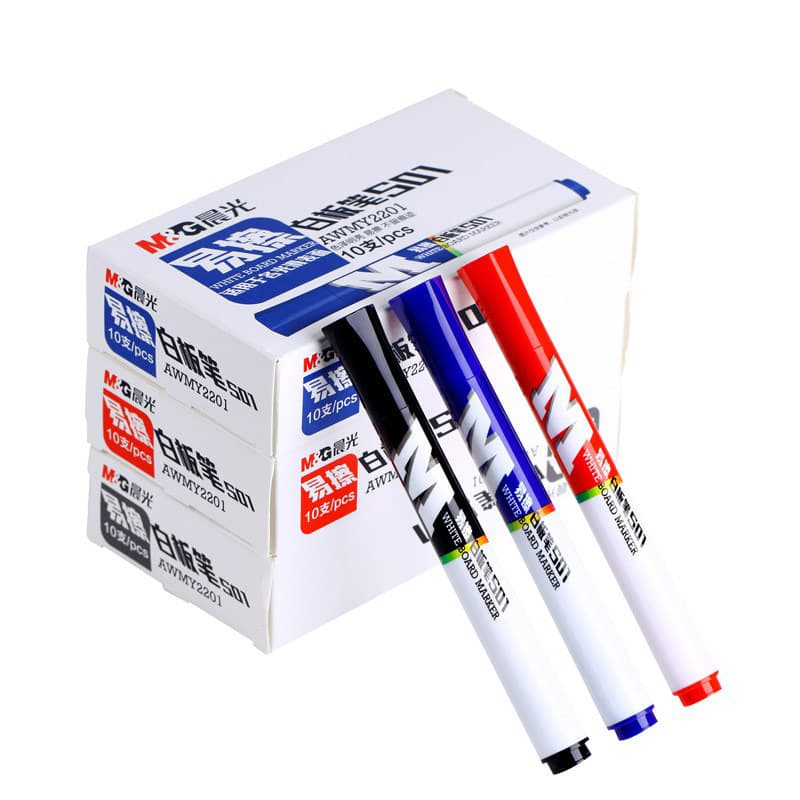 Morning MG whiteboard pen teacher blackboard water-based black pen office supplies children's graffiti whiteboard erasable marker pen 6
