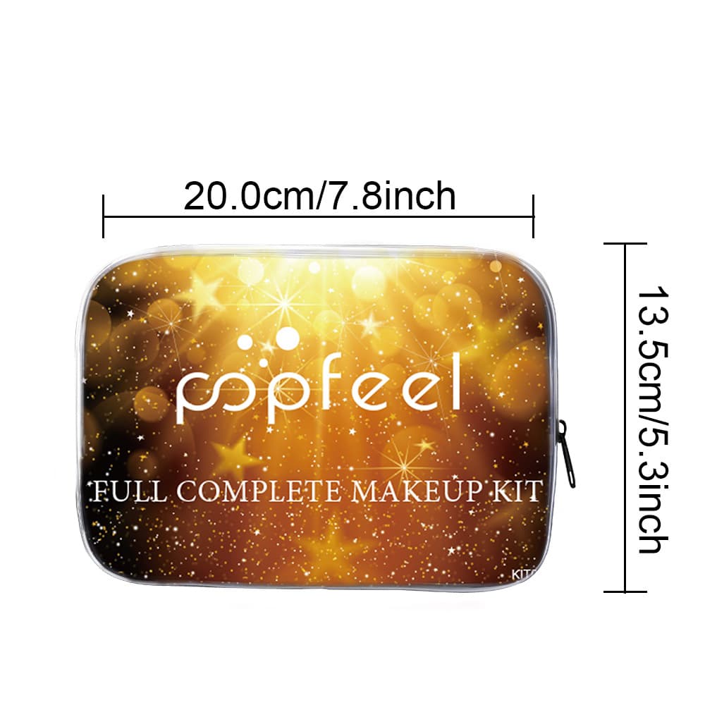 POPFEEL eye shadow, foundation, lipstick, makeup set, complete set of cosmetics for beginners, novice light makeup gift box 5