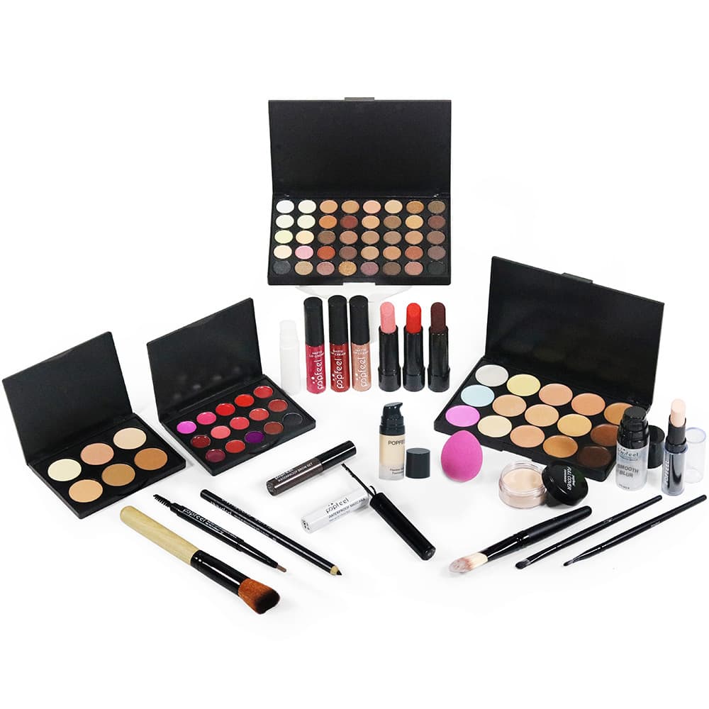 POPFEEL eye shadow, foundation, lipstick, makeup set, complete set of cosmetics for beginners, novice light makeup gift box 6