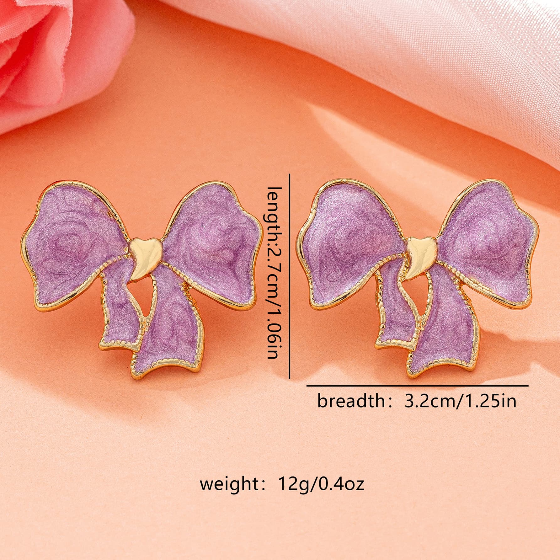 Korean style small fresh and cute bow earrings are suitable for women's daily commuting on Valentine's Day and are elegant and elegant. 8