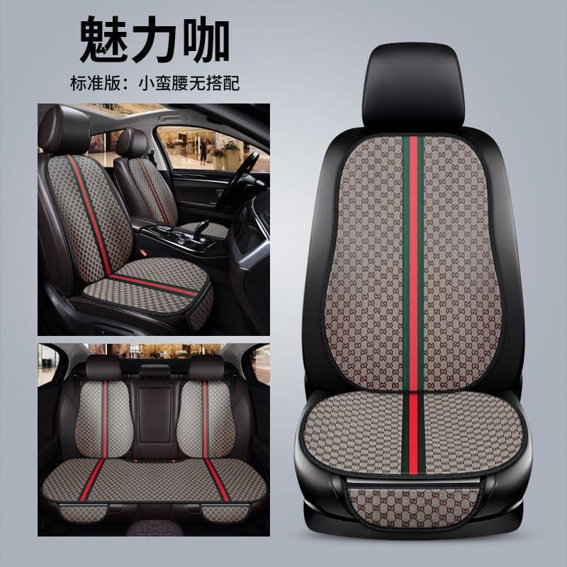 Car seat cushion summer three-piece set free of tying linen small square cushion five-seater seven-piece set universal single seat cushion for all seasons car 7