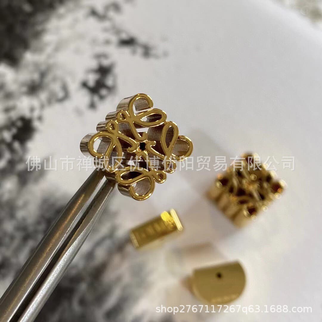 Luojia's same style brass gold-plated solid earrings, feminine, light luxury, niche design, high quality, European and American 4