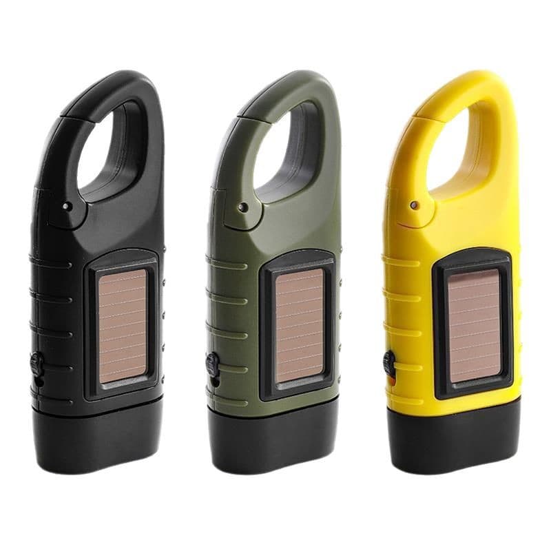Solar hand crank flashlight multifunctional camping power supply emergency led emergency light outdoor lighting power generation flashlight 6