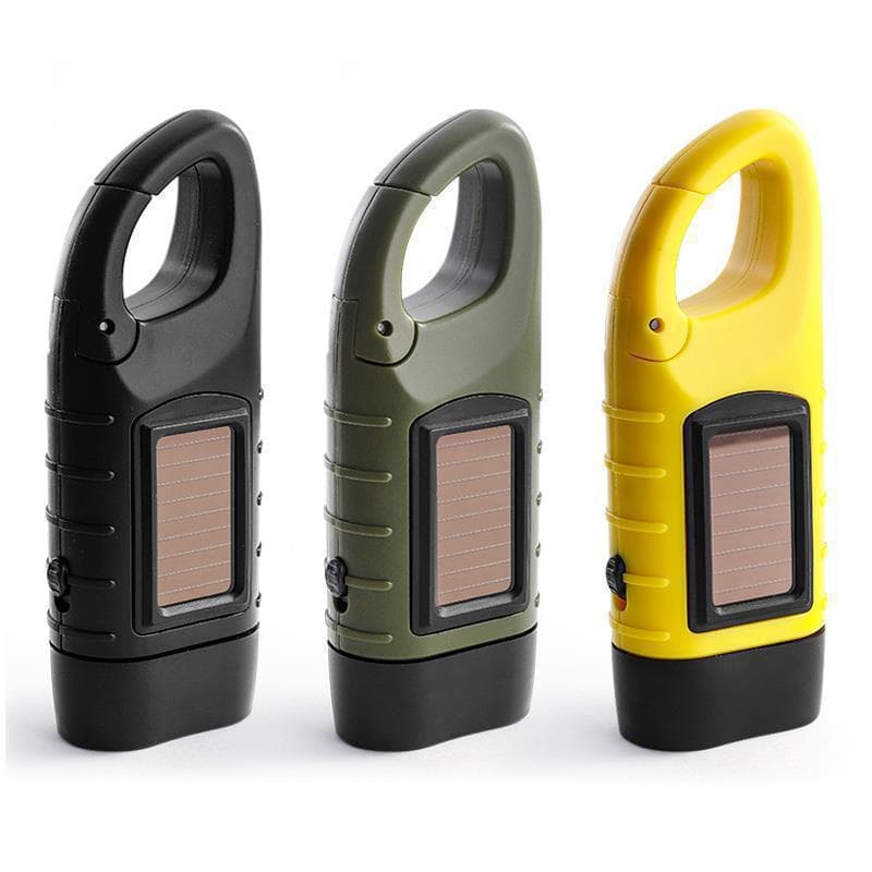 Solar hand crank flashlight multifunctional camping power supply emergency led emergency light outdoor lighting power generation flashlight 1