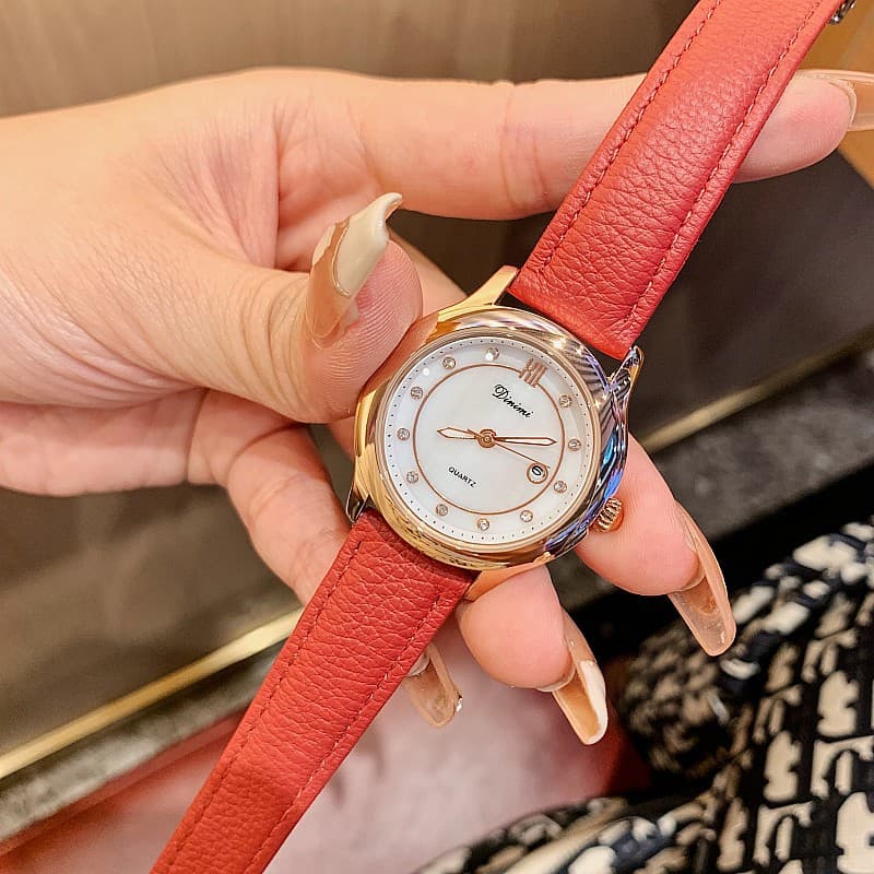 Timminy Women's Watch Fashion Quartz Rhinestone Scale Simple Temperament Belt Watch Calendar Women's Watch Factory Wholesale 5