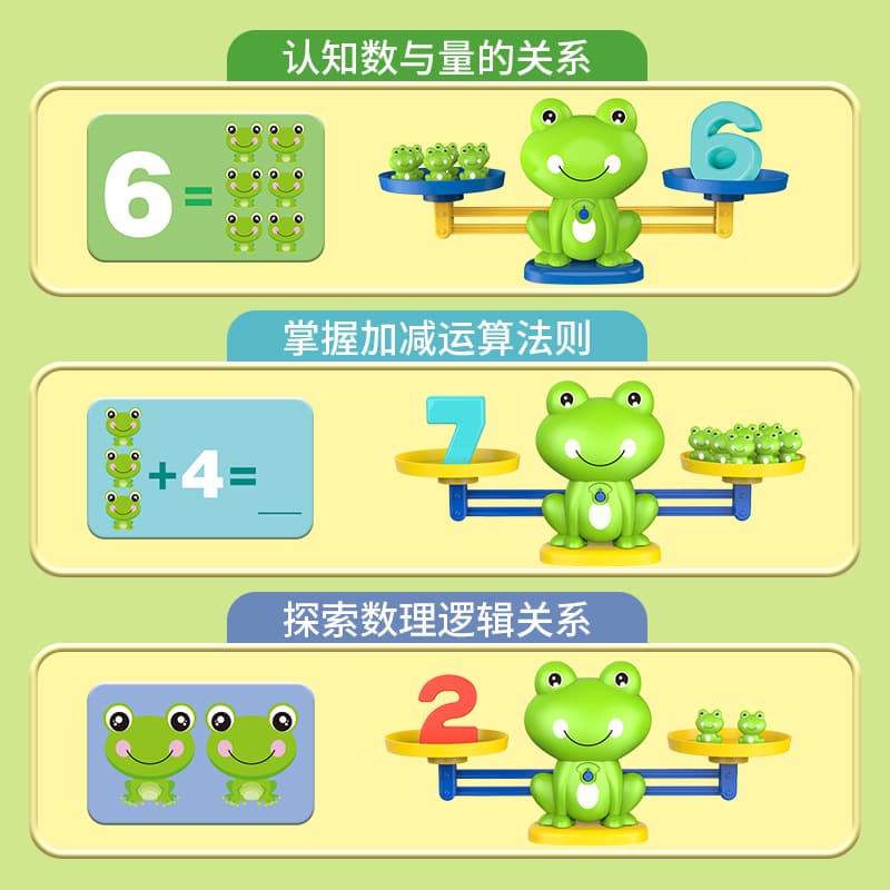 Children's digital frog balance early education puzzle logical thinking training parent-child interactive game development cognitive toy 3