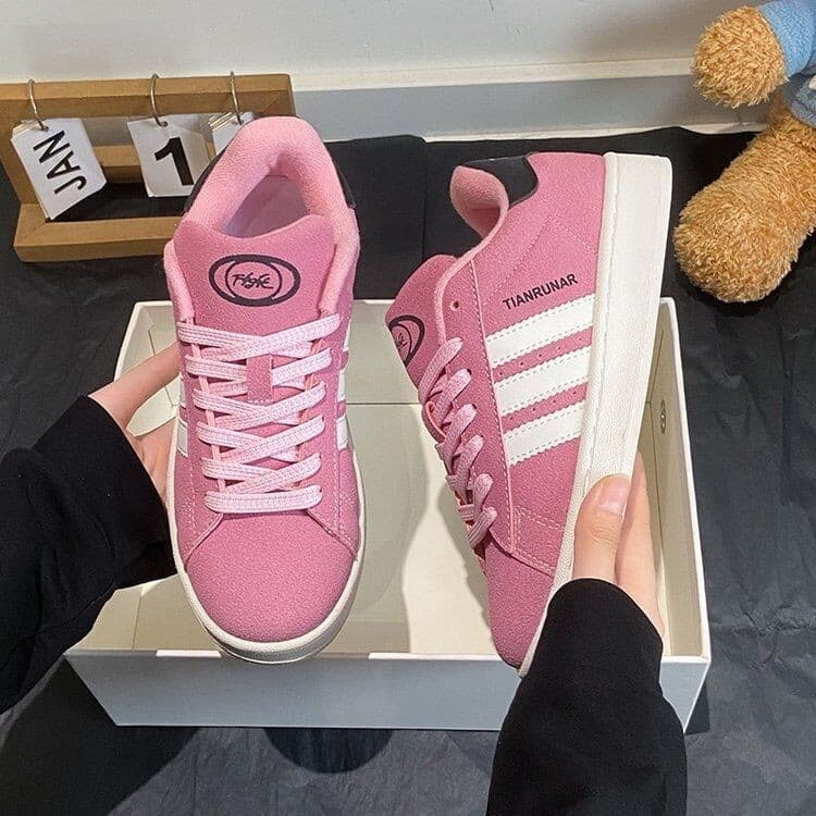 2025 New Pitaya Girl Pink Bread Shoes Student Shoes Casual Versatile Sneakers Breathable Trendy Sports Shoes 3