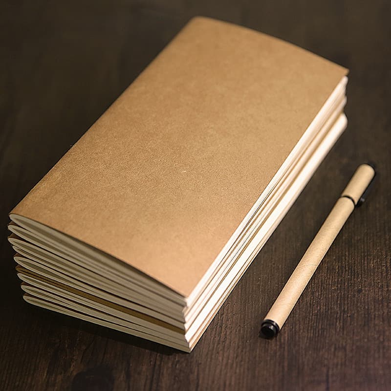 Retro travel notebook, kraft paper schedule planner diary notepad, hand ledger TN replacement inner core 2