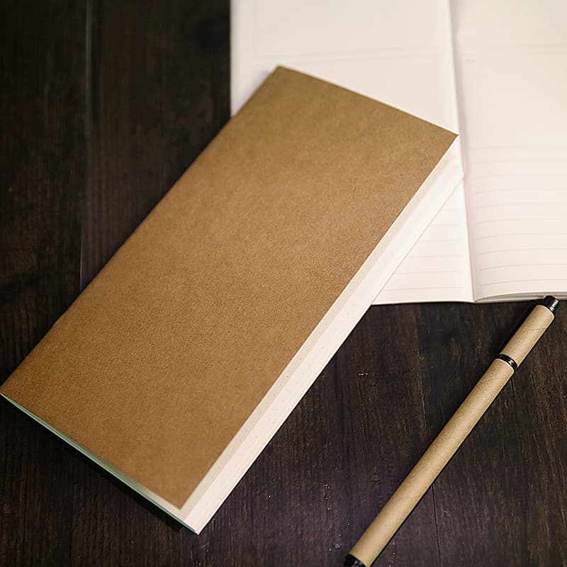 Retro travel notebook, kraft paper schedule planner diary notepad, hand ledger TN replacement inner core 3