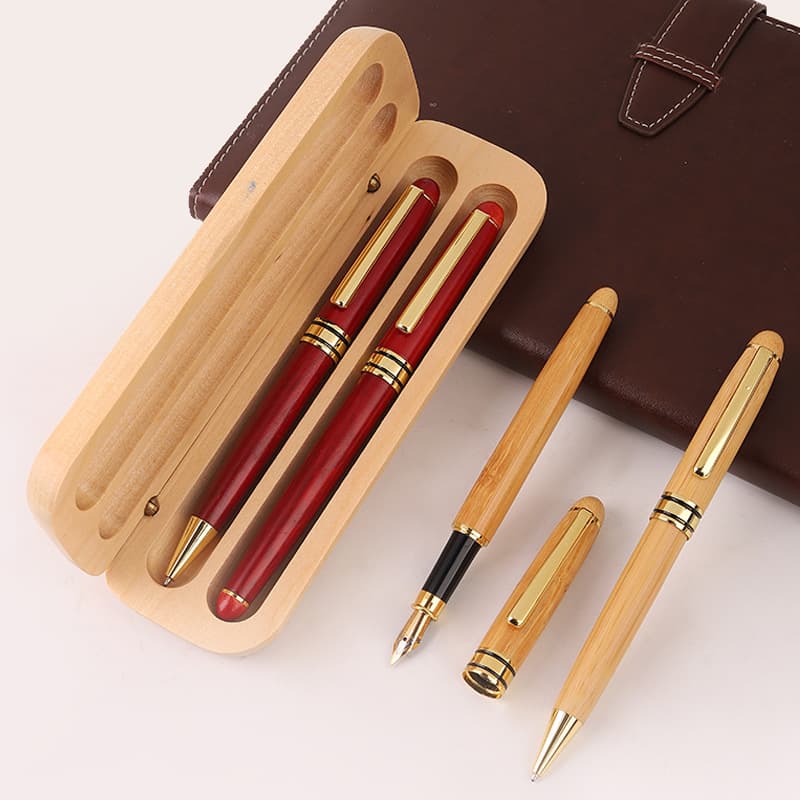 Bamboo pen fountain pen gift set wooden pen wooden ballpoint pen calligraphy graduation gift signature pen gift box engraving 5
