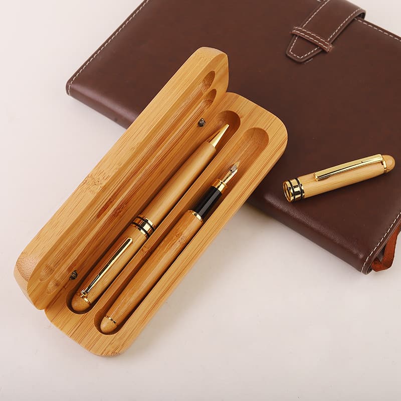 Bamboo pen fountain pen gift set wooden pen wooden ballpoint pen calligraphy graduation gift signature pen gift box engraving 9