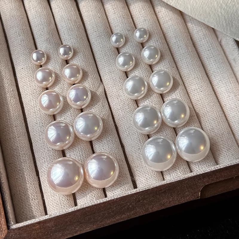 Shijia Mantou pink milky white pearl earrings for women S925 sterling silver silver needle niche high-end versatile new earrings 5