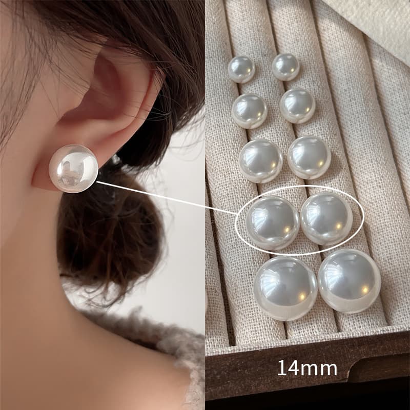 Shijia Mantou pink milky white pearl earrings for women S925 sterling silver silver needle niche high-end versatile new earrings 8