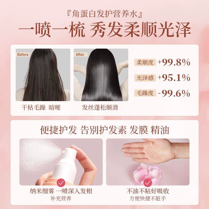 Three Magic Hair Makers Keratin Hair Care No-Rinse Smoothing Spray Hair Conditioner Improves Frizzy and Dry Hair Wholesale 4
