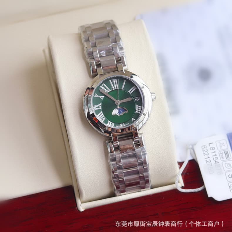 Watch for women, simple temperament, Korean style, high version, waterproof, heart and moon, niche, high-looking, moon phase and stars 30.5mm calendar 5