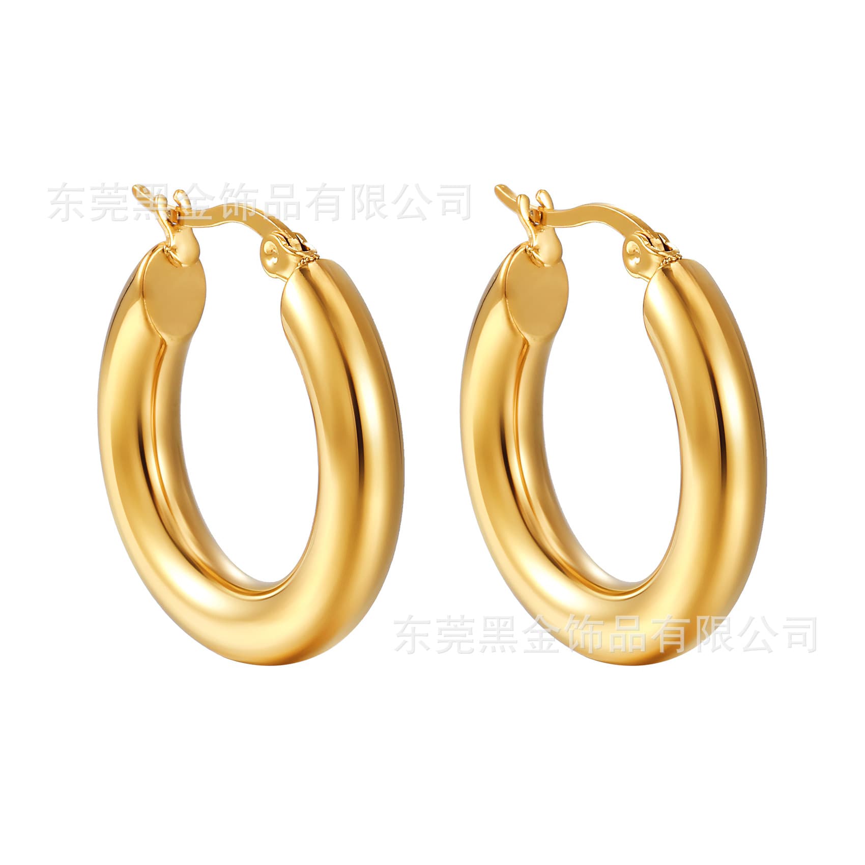 Cross-border Amazon hot style geometric high-end vintage earrings lightweight and thick C-shaped circle earrings earrings wholesale 1