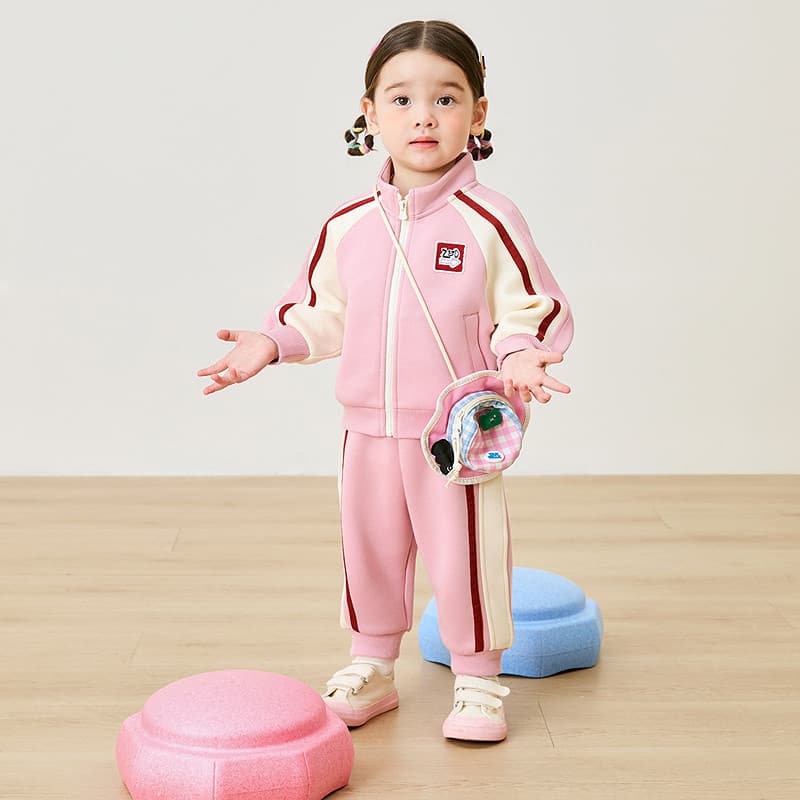Boys and girls long-sleeved suit college style children's sports baby split 2026 spring and autumn new casual trendy children 3