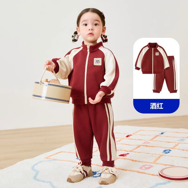 Boys and girls long-sleeved suit college style children's sports baby split 2026 spring and autumn new casual trendy children 10