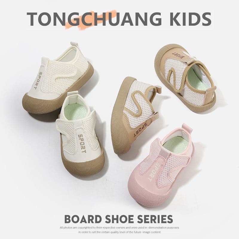 Children's sports mesh shoes, children's breathable dense mesh shoes, spring and summer new baby soft-soled single shoes, toe-cap sneakers, toddler shoes 2