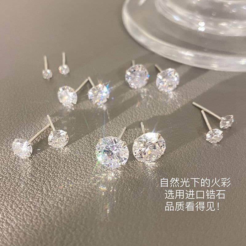S new jewelry earrings for women, zircon super flash earrings for women, niche design, no need to remove cochlear small ear bone nails for piercing ears 2