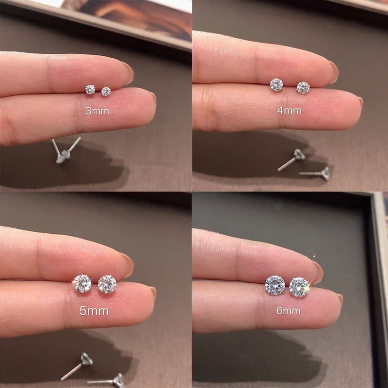 S new jewelry earrings for women, zircon super flash earrings for women, niche design, no need to remove cochlear small ear bone nails for piercing ears 7