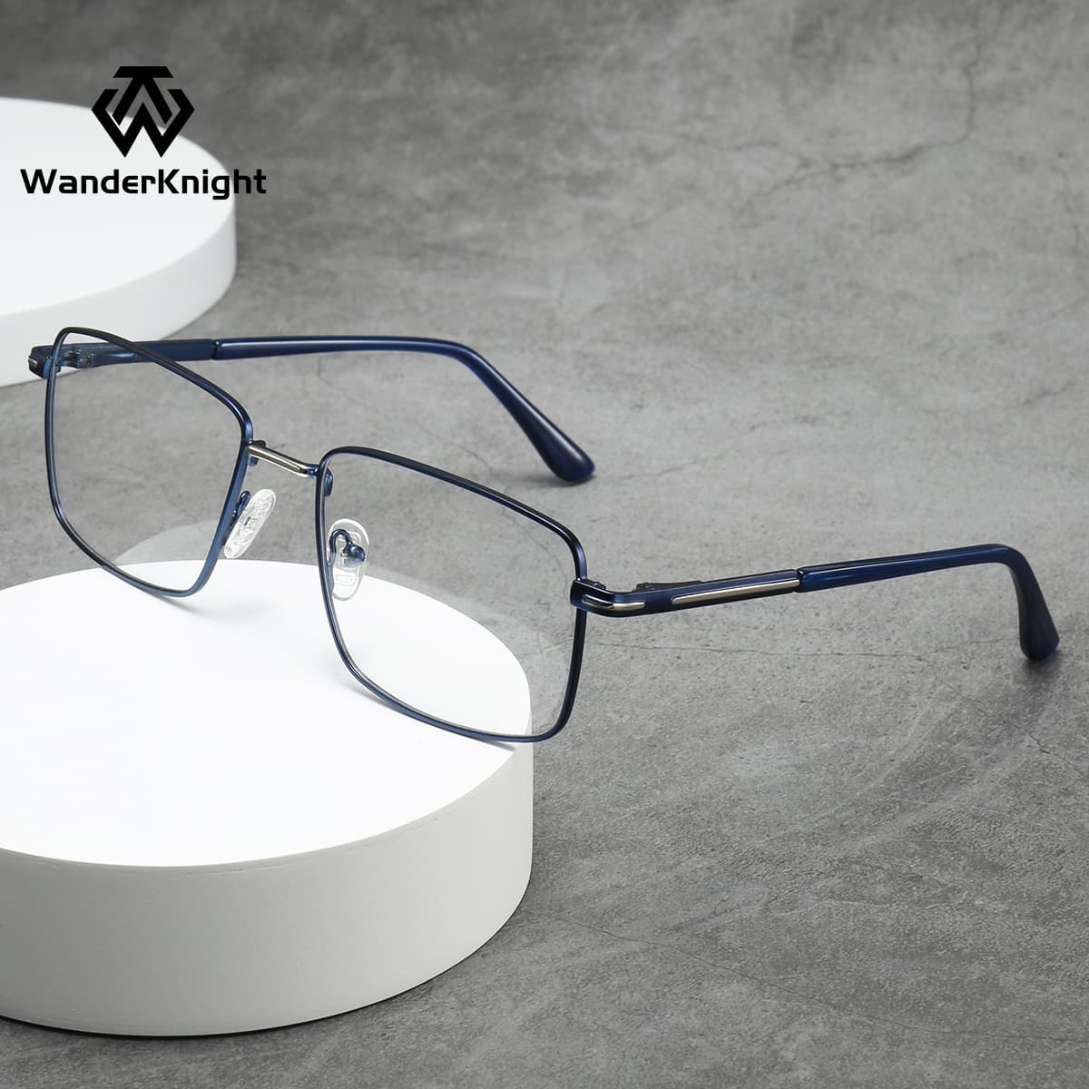 Cross-border new ultra-light business glasses frame, metal optical glasses frame for boys with big faces, flexible plastic steel temples 2