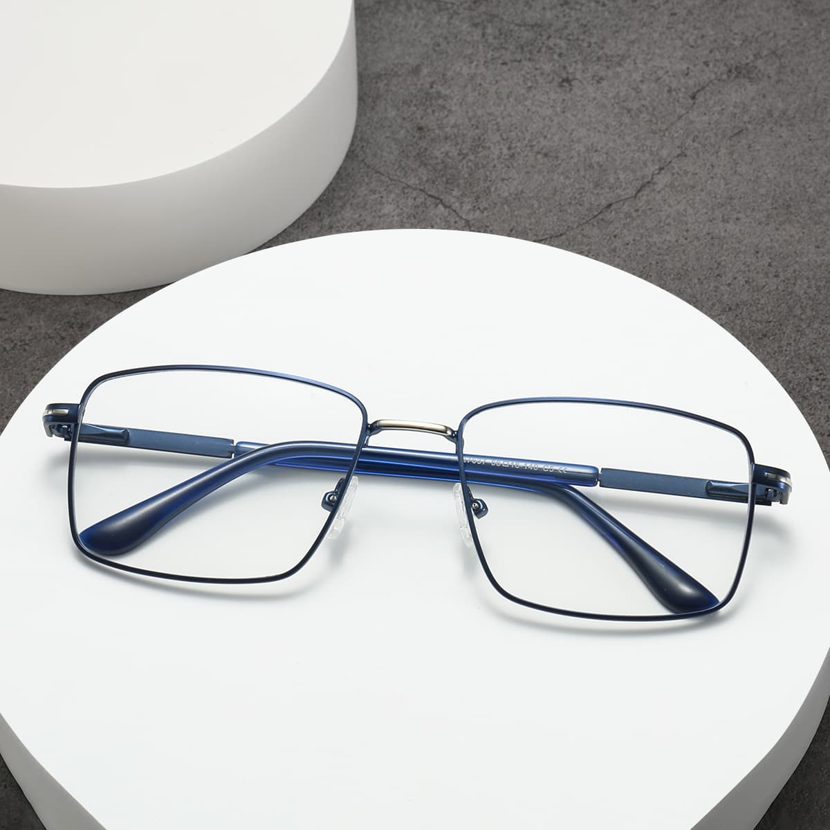 Cross-border new ultra-light business glasses frame, metal optical glasses frame for boys with big faces, flexible plastic steel temples 3