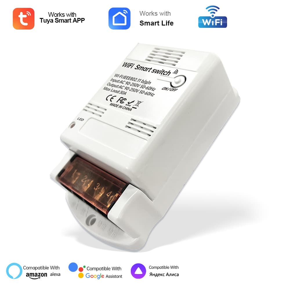 Tuya WiFi switch 30A high power water pump mobile phone APP switch timing voice control smart home 7